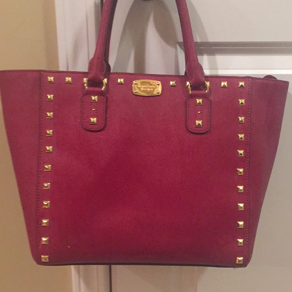 Michael Kors ruby red studded purse